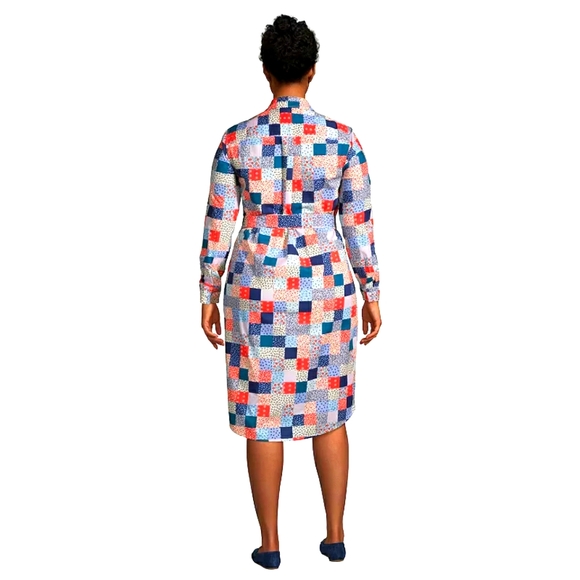 XL Lands' End Long-Sleeve Shirt Dress - Picture 3 of 10